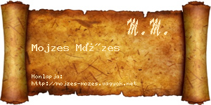 Mojzes Mózes névjegykártya