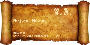 Mojzes Mózes névjegykártya